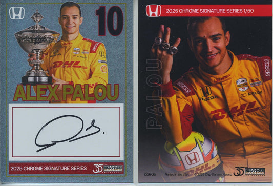 2025 Chip Ganassi Racing Card Alex Palou Autograph 1/50 produced