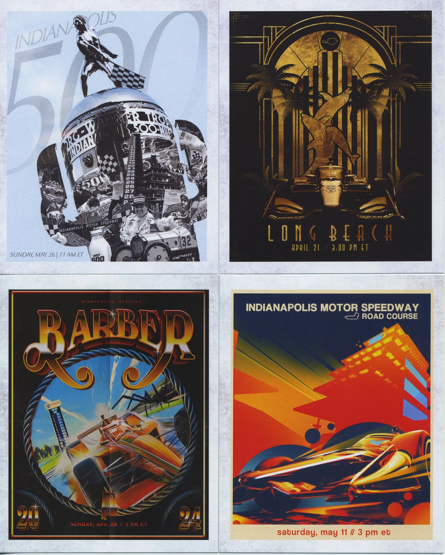2025 Parkside IndyCar Race Event Postcards Box Toppers Complete 16 Card Set