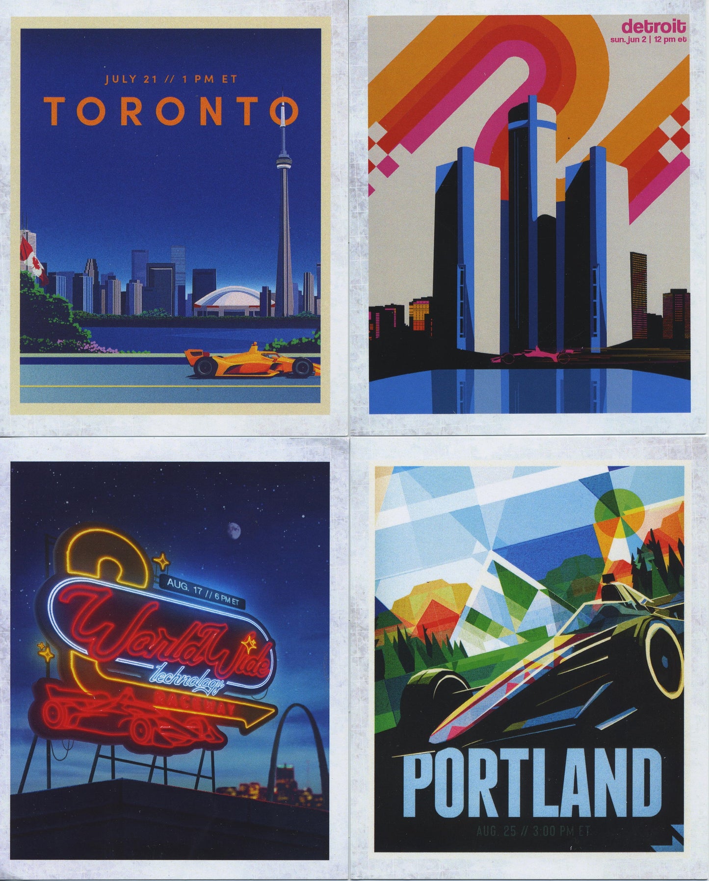 2025 Parkside IndyCar Race Event Postcards Box Toppers Complete 16 Card Set