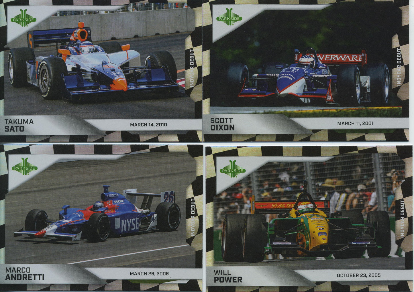2025 Parkside IndyCar Checkered Foil Debut Race 10 Card Complete Set