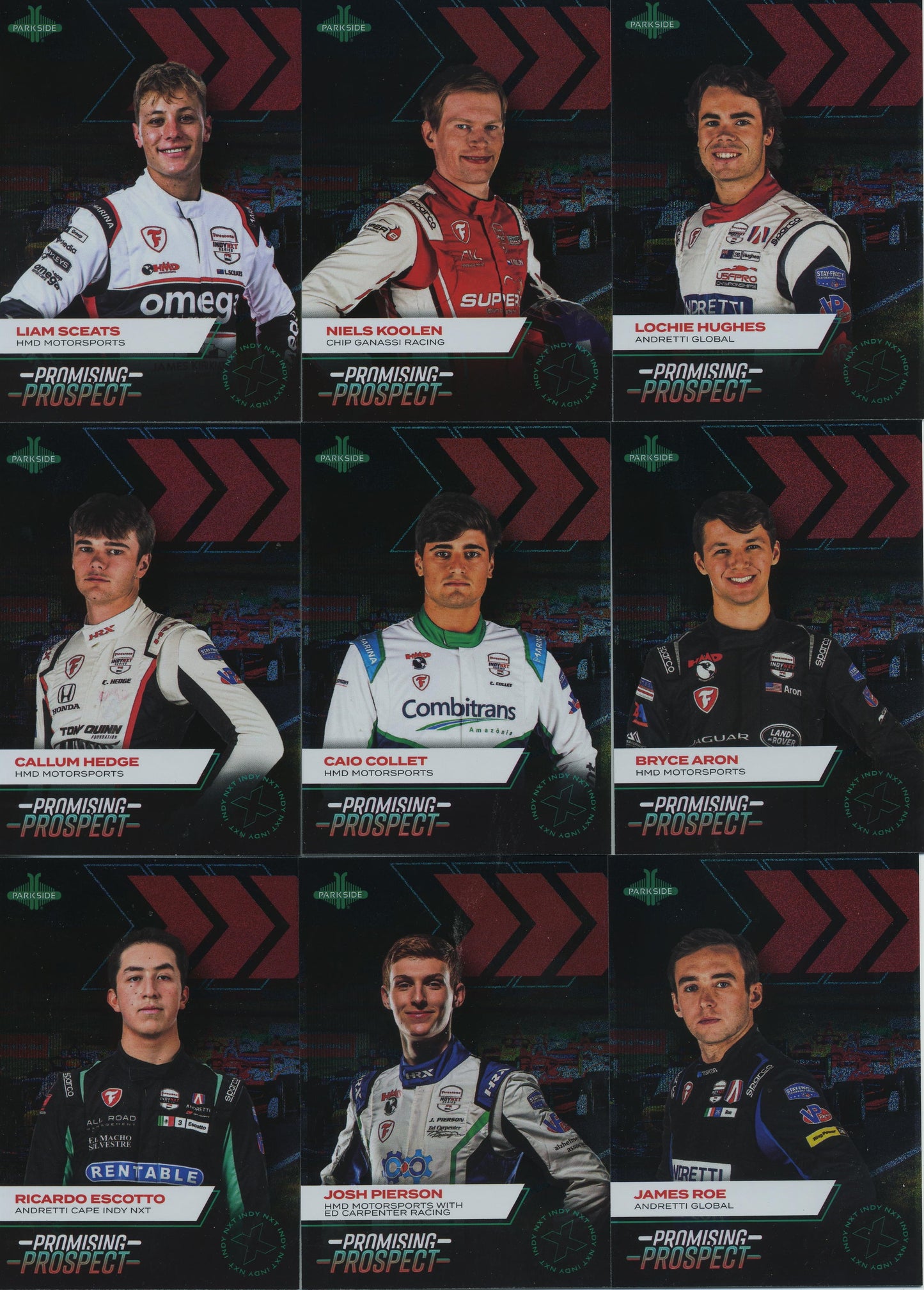 2025 Parkside Indycar NXT Complete 20 Card base Set