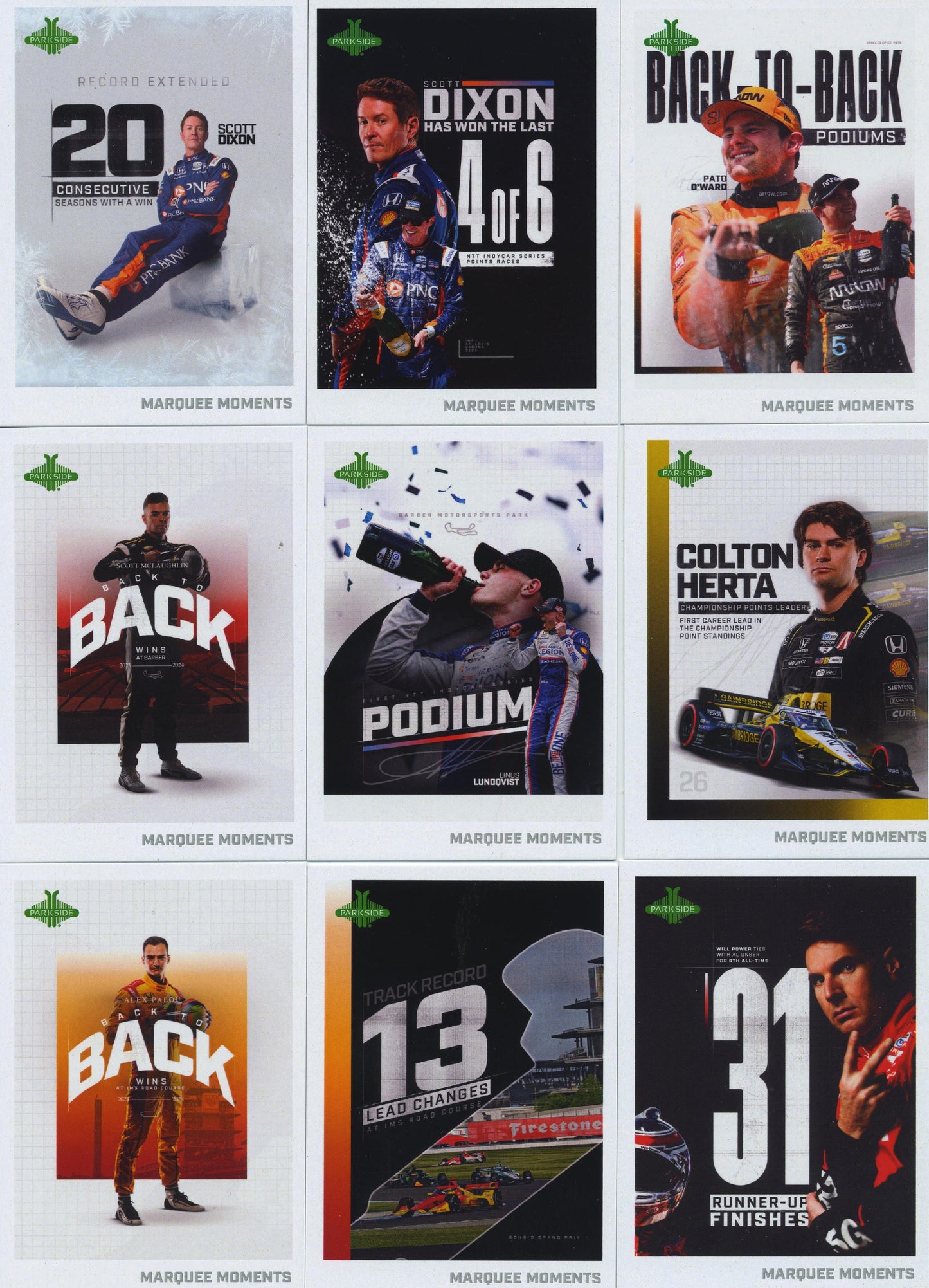 2025 Parkside IndyCar Complete MM 58 Card Set
