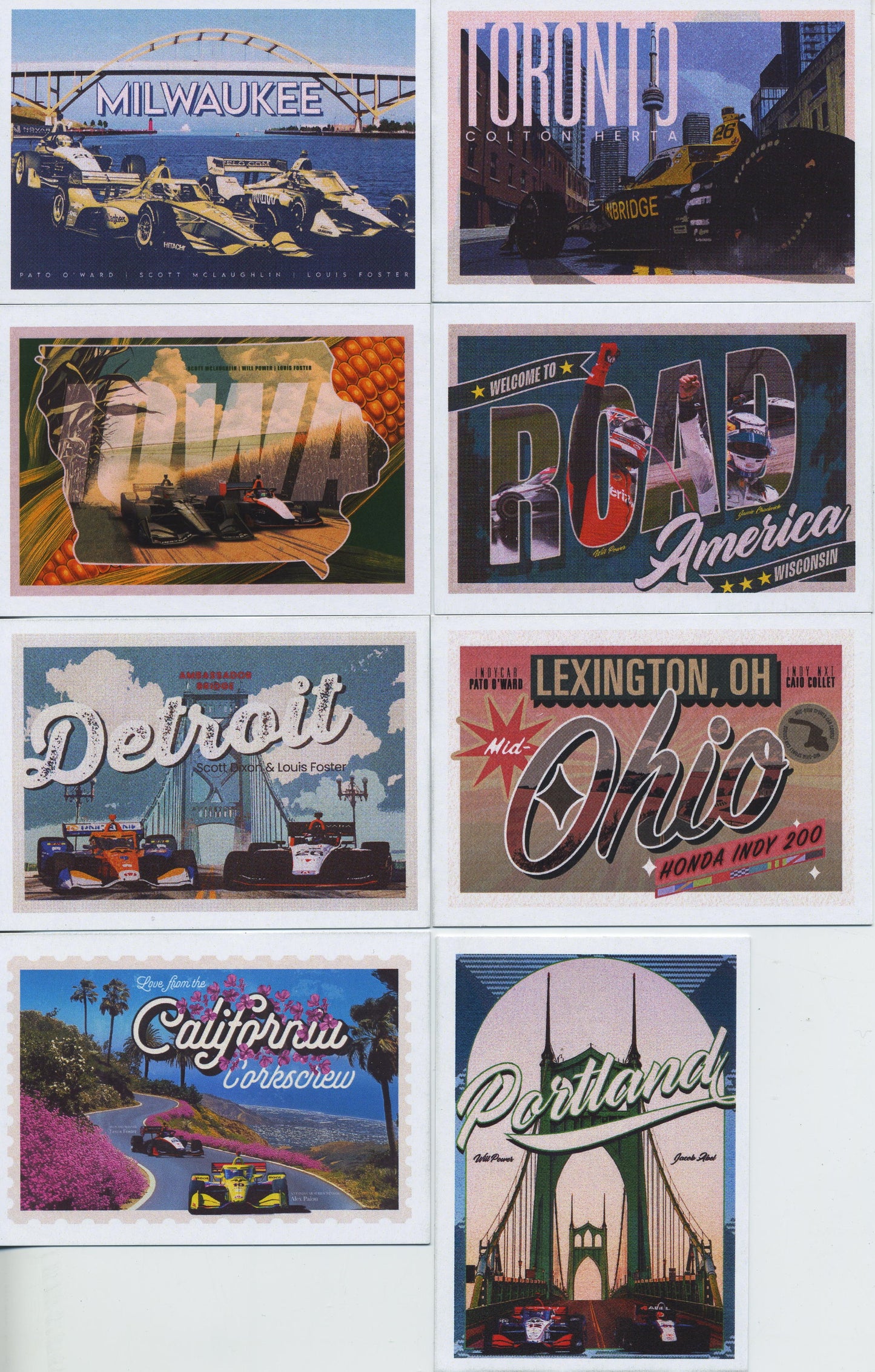 2025 Parkside IndyCar Complete 15 Card Race Event Insert Set