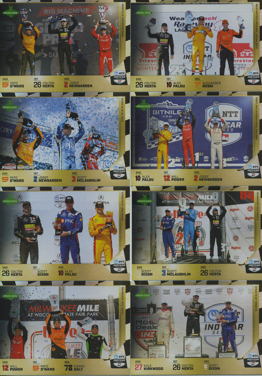 2025 Parkside IndyCar Checkered Foil Podiums Complete 17 Card Set