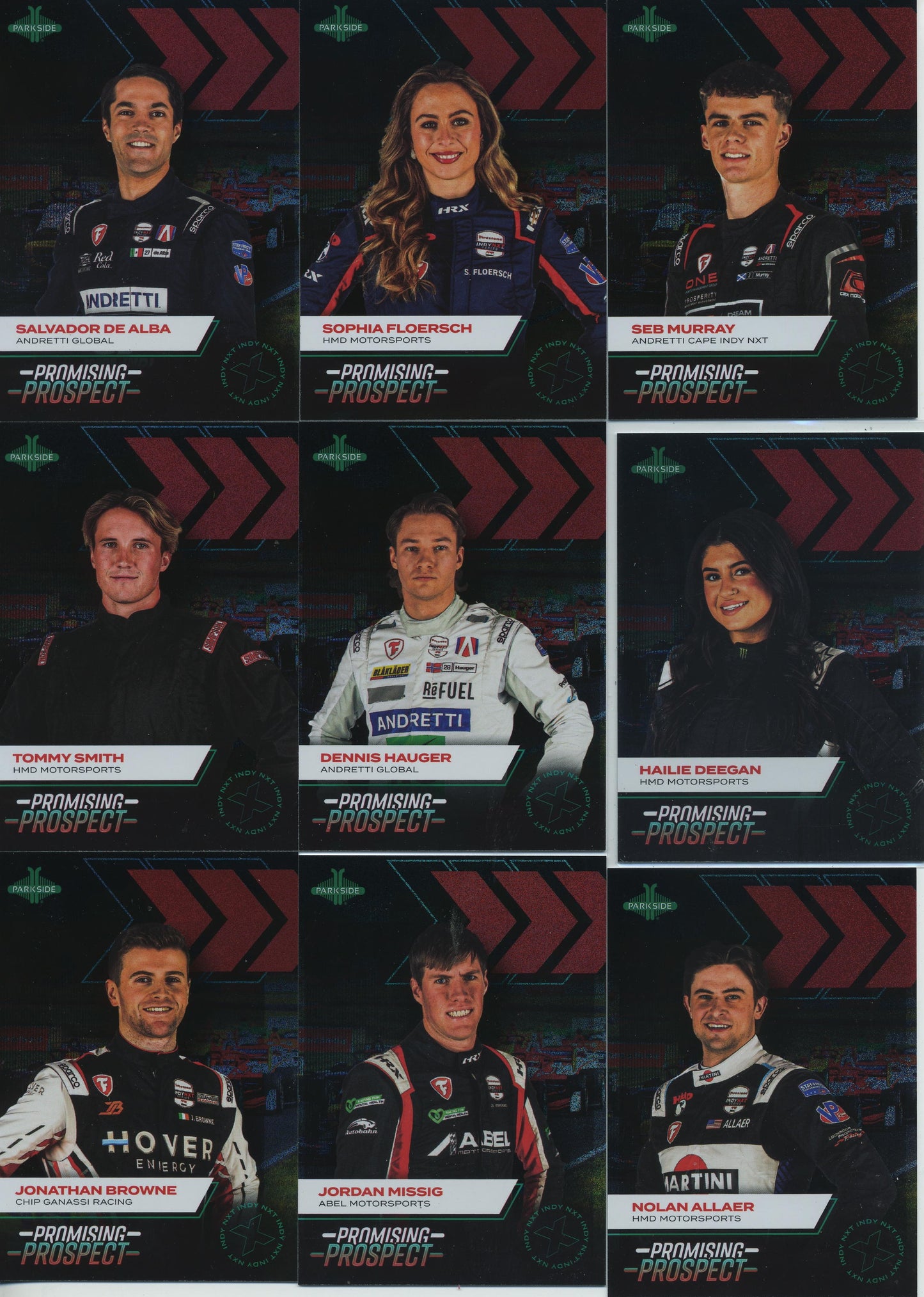 2025 Parkside Indycar NXT Complete 20 Card base Set