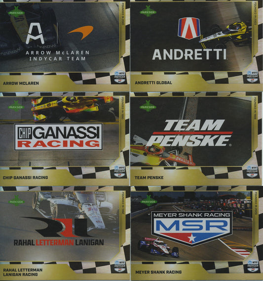 2025 Parkside Indycar Checkered Foil Teams 12 Card Complete Set