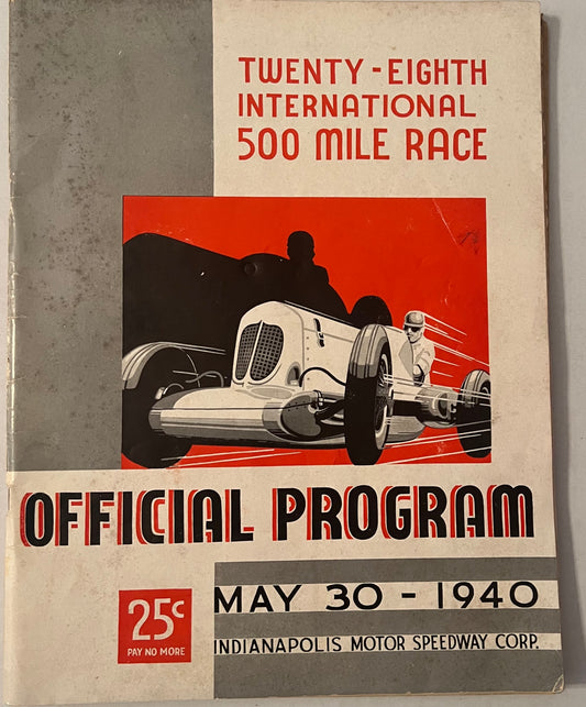 1940 Indy 500 Porgram Good Shape