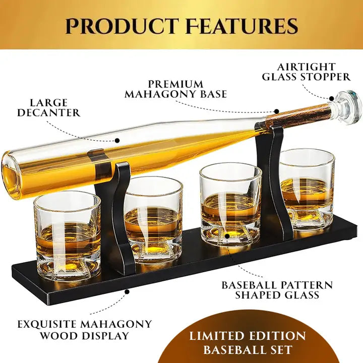 Baseball Bat Whiskey & Wine Decanter 750 ml Capacity