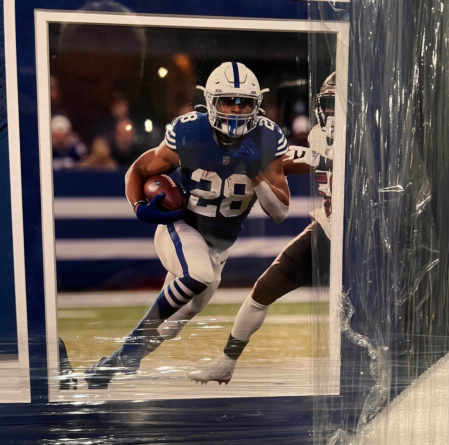 Jonathan Taylor Autographed Framed Authticated Elite Blue Nike Jersey