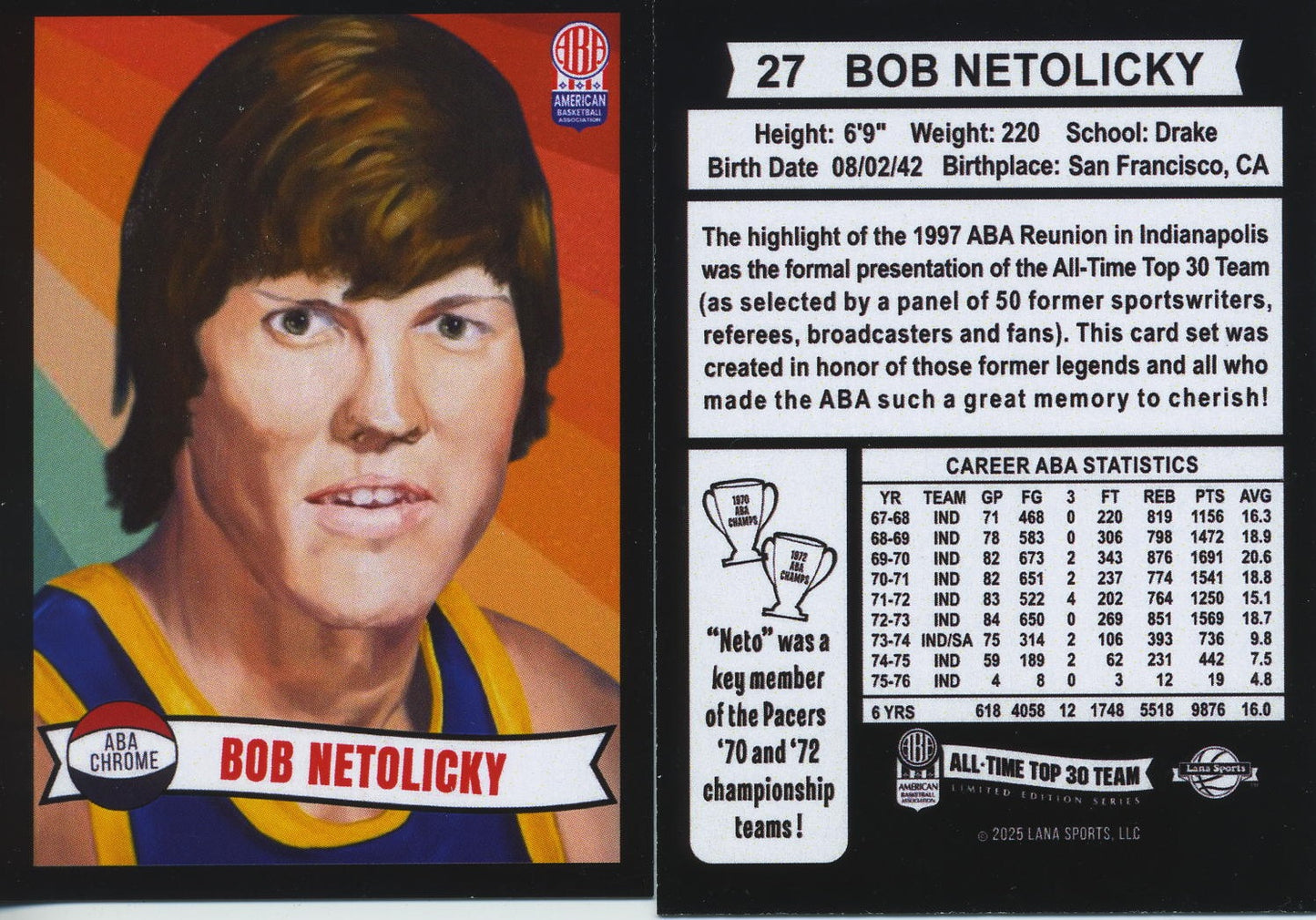 2025 Lana Sport ABA Complete Set 30 Cards Vol 1 Limited Production