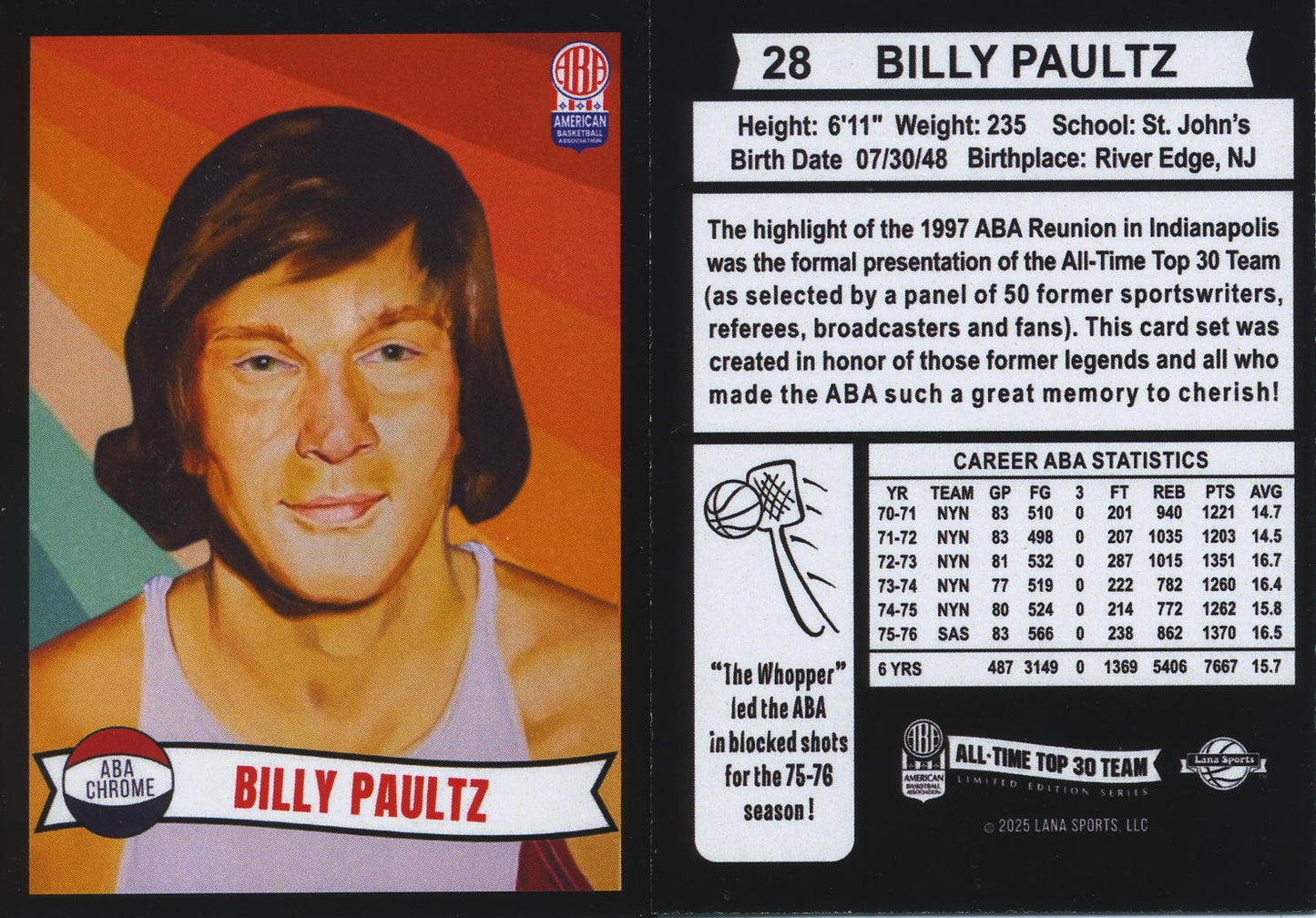 2025 Lana Sport ABA Complete Set 30 Cards Vol 1 Limited Production