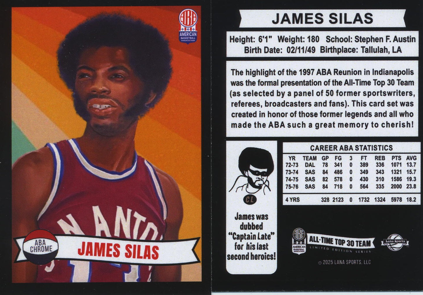 2025 Lana Sport ABA Complete Set 30 Cards Vol 1 Limited Production