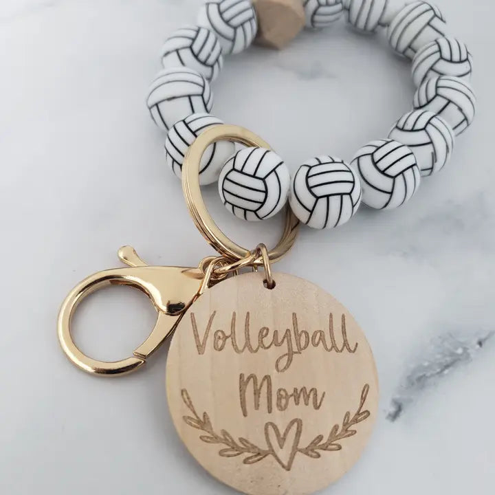 Volleyball Sports Mom Wristlet - Silicone Beads - Sport Accessories