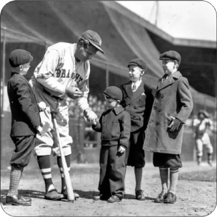 Babe Ruth and Kids Set of 4 Drink Coasters