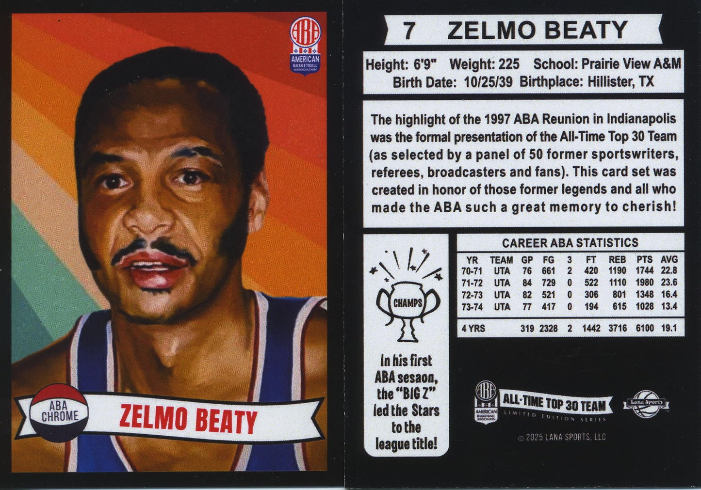 2025 Lana Sport ABA Complete Set 30 Cards Vol 1 Limited Production