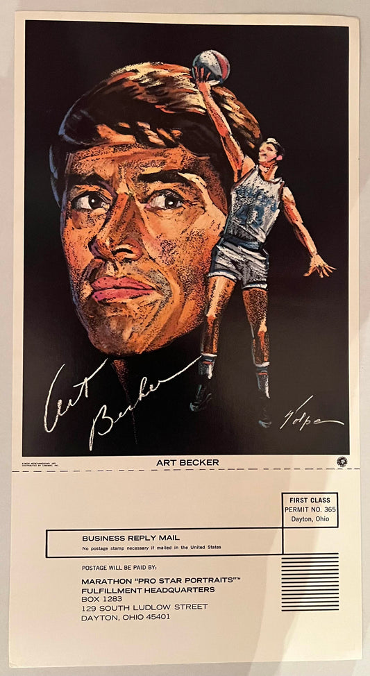 Art Becker 1970-1971 Indiana Pacer Nicholas Volpe art print. 2x ABA All Star and ABA Champ