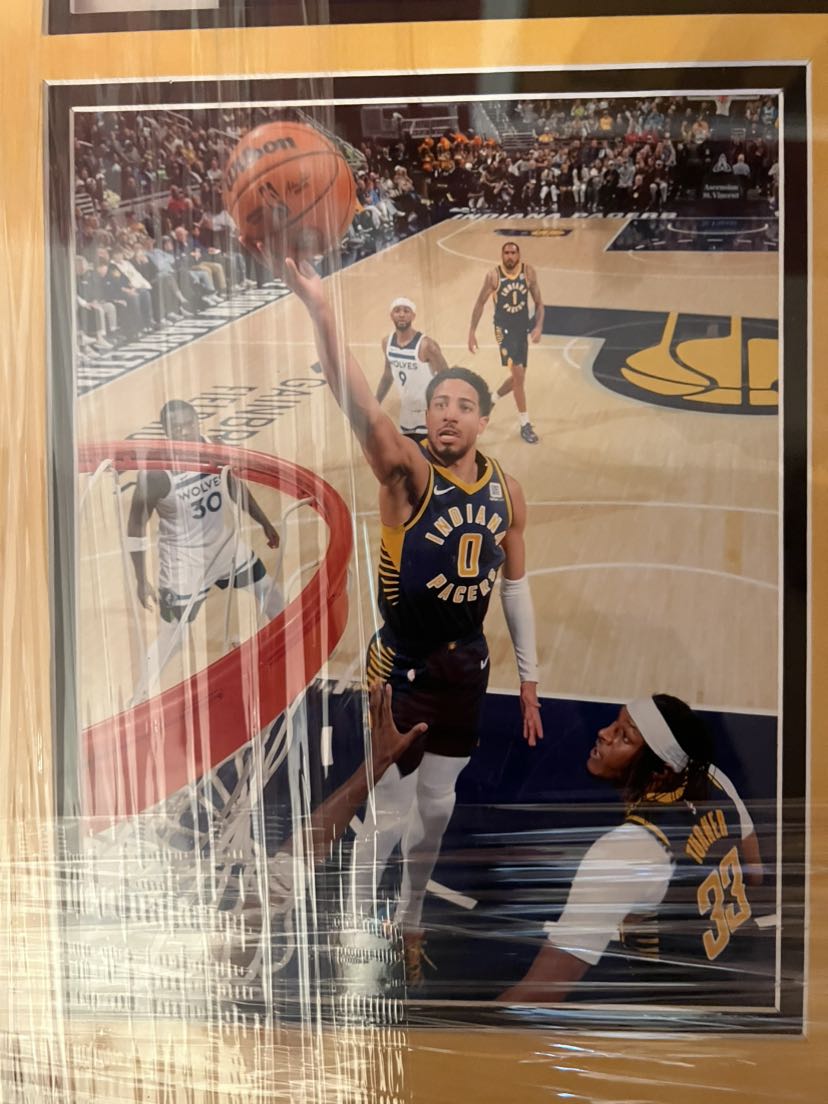 Tyrese Haliburton Autographed COA NBA playoff record in Game 4 of the Eastern Conference Finals on May 27, 2025, by becoming the first player ever to record at least 30 points, 15 assists, 10 rebounds, and 0 turnovers in a single playoff game.