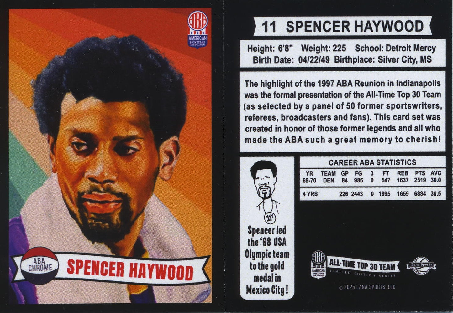 2025 Lana Sport ABA Complete Set 30 Cards Vol 1 Limited Production