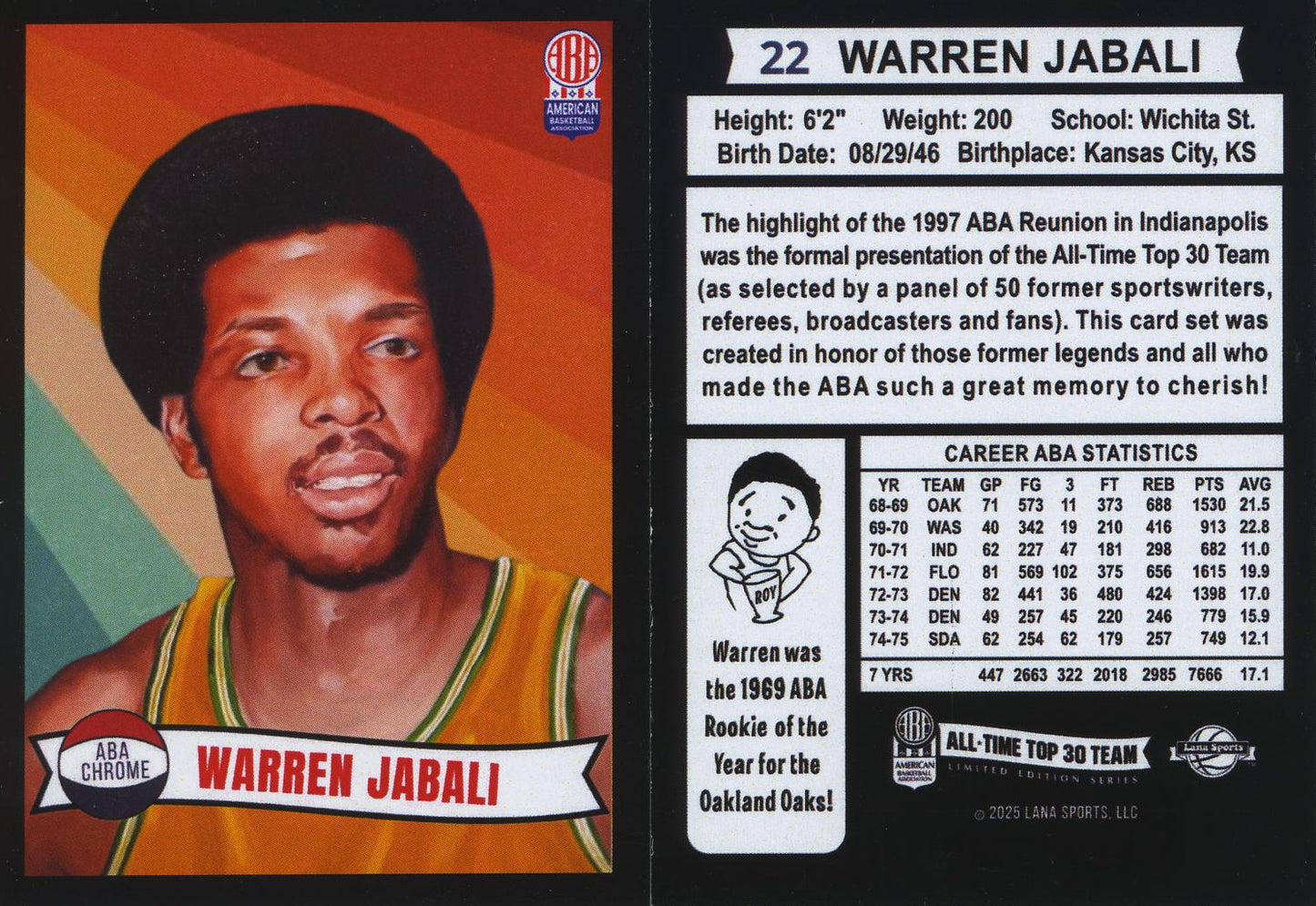 2025 Lana Sport ABA Complete Set 30 Cards Vol 1 Limited Production