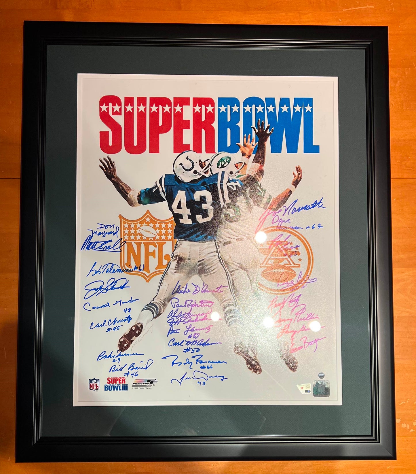 Authentic 1969 New York Jets Autographed Super Bowl III Program 16" x 20" Photo - 24 Signatures