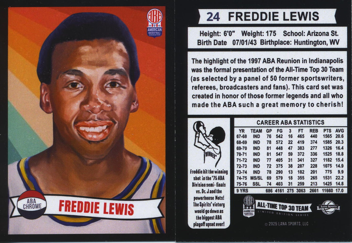 2025 Lana Sport ABA Complete Set 30 Cards Vol 1 Limited Production