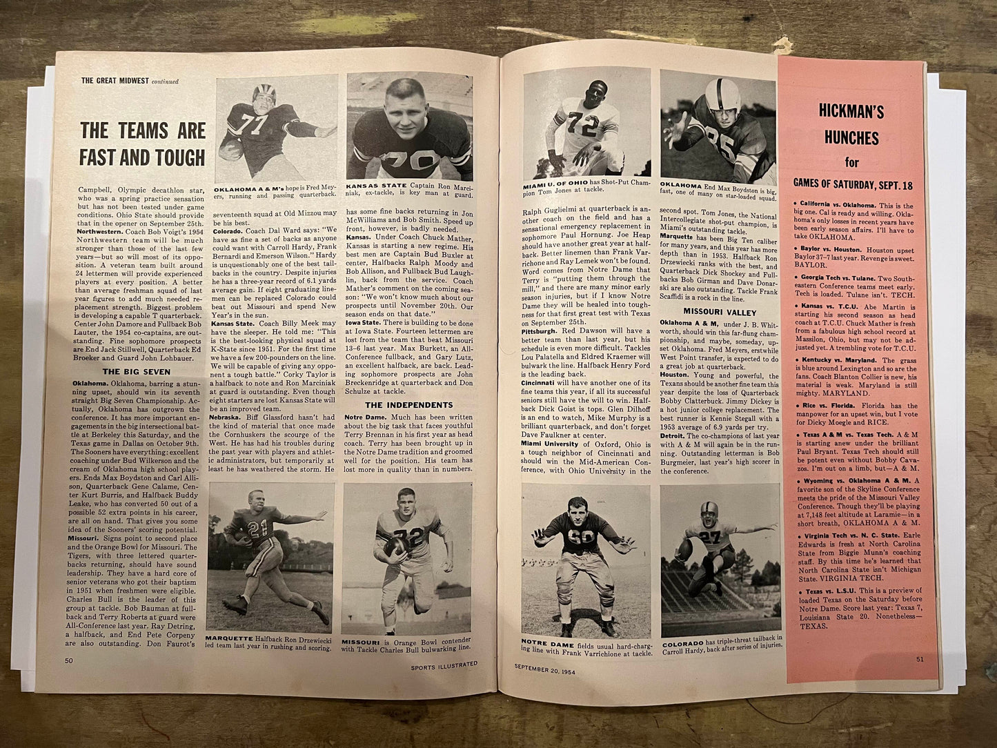 Sports Illustrated 6th Issue September 20 1954