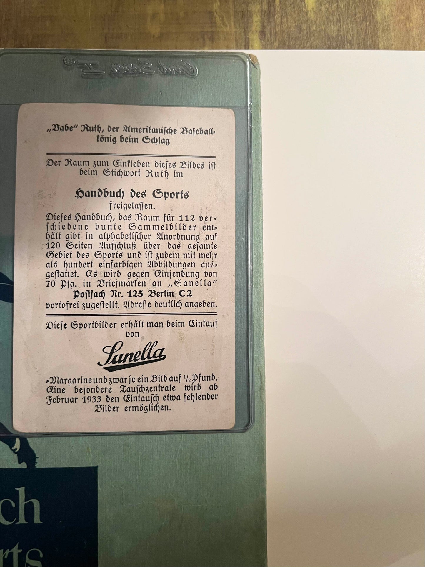 1932 Sanella Margerine Sports Book from Germany Complete with all cards