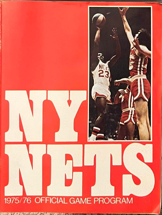 1975-1976 ABA New York Nets Complete Program Dr. J. v San Antonio Spurs Red Cover