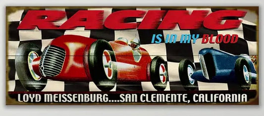 Racing Is In MY Blood Wall Art Wood Version Customized with your Name, City and State