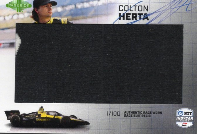2025 Parkside IndyCar Herta Driver Suit Relic Card Andretti Racing F1