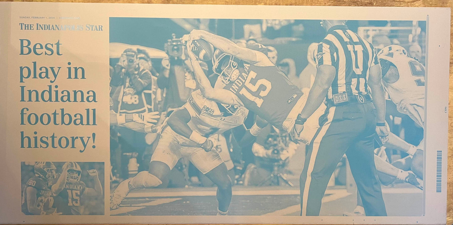 Indiana University Football 6 Printing Plates & Newspapers & 59 Card Set