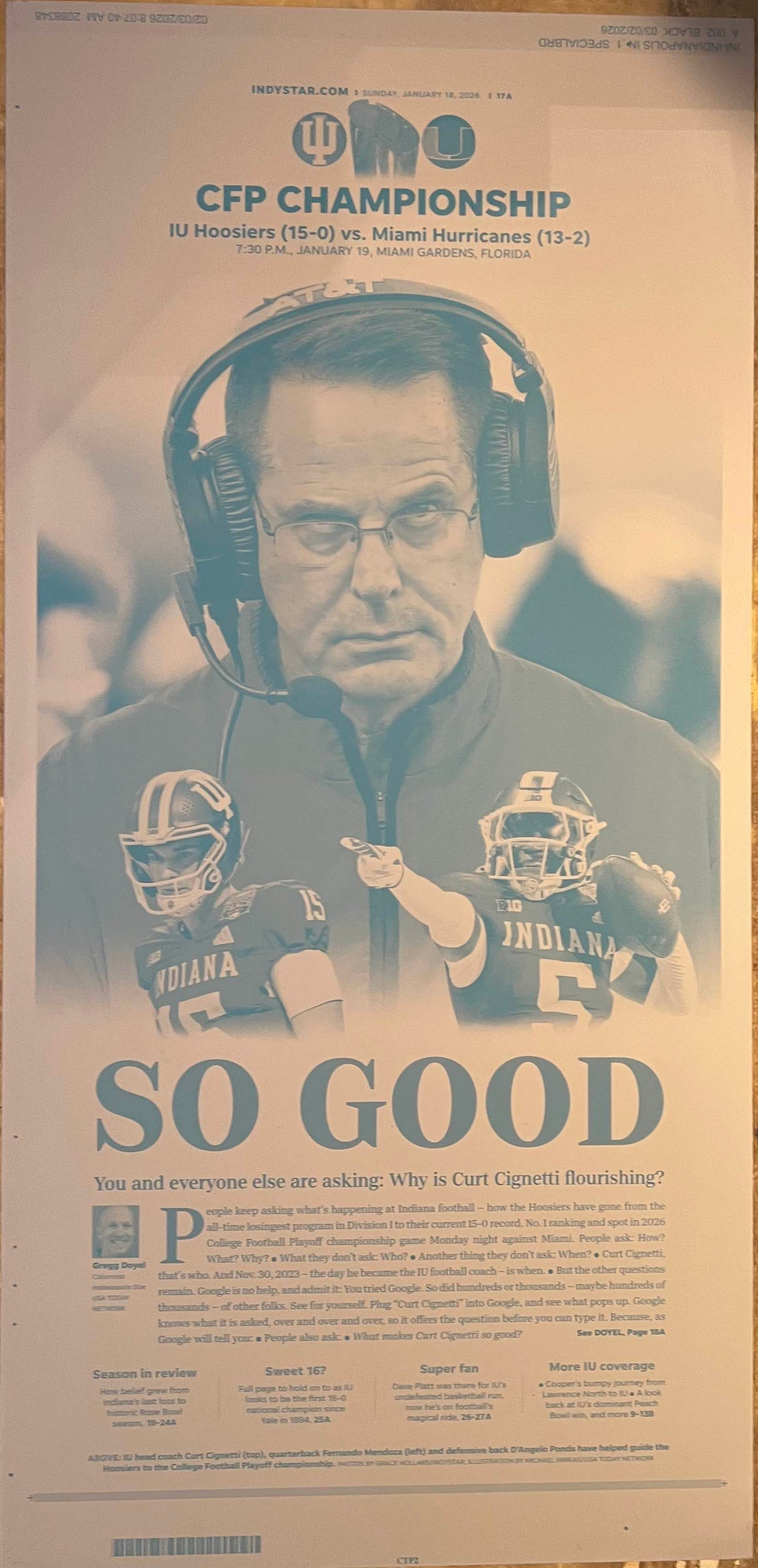 Indiana University Football 6 Printing Plates & Newspapers & 59 Card Set
