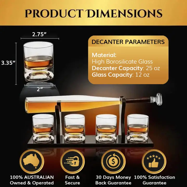 Baseball Bat Whiskey & Wine Decanter 750 ml Capacity