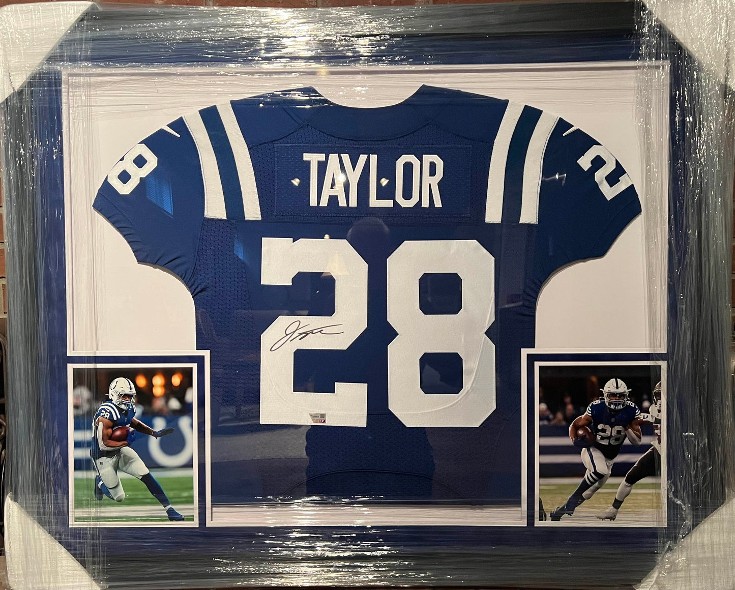 Jonathan Taylor Autographed Framed Authticated Elite Blue Nike Jersey