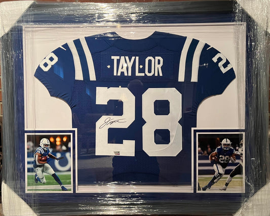 Jonathan Taylor Autographed Framed Authticated Elite Blue Nike Jersey