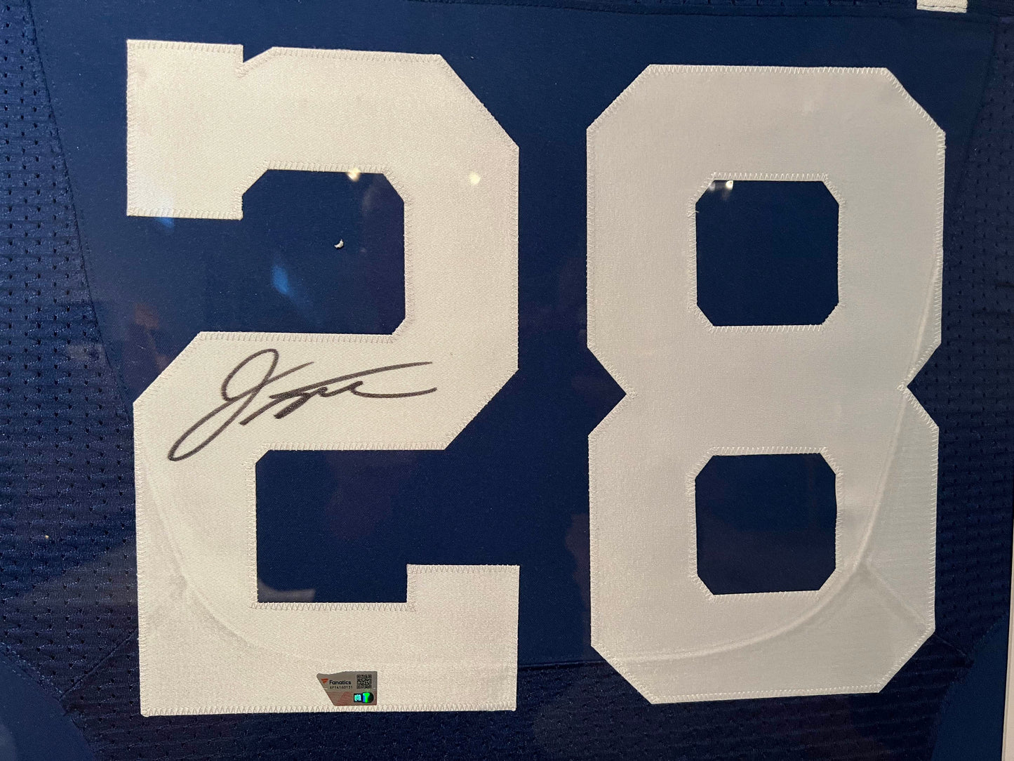 Jonathan Taylor Autographed Framed Authticated Elite Blue Nike Jersey