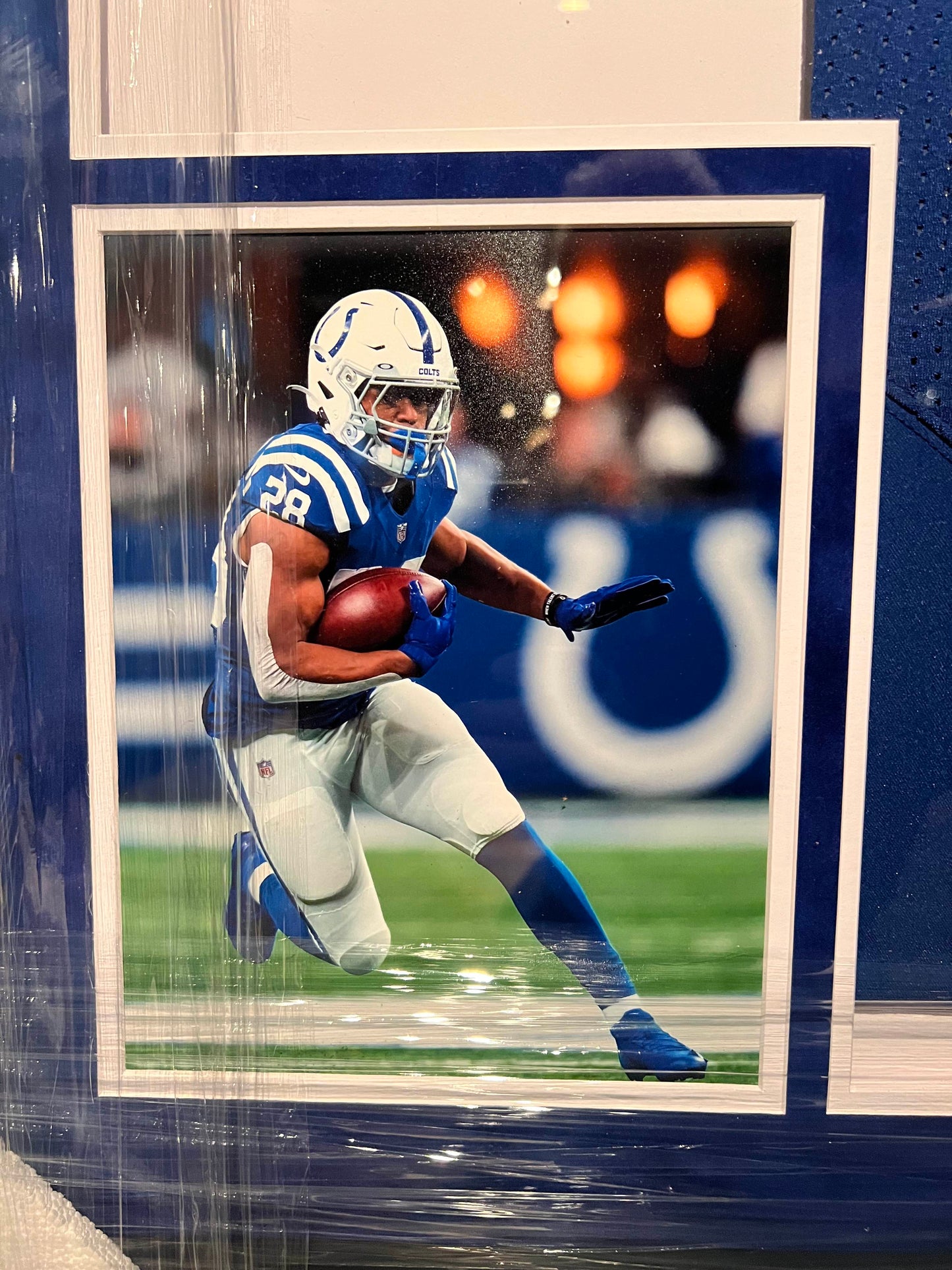 Jonathan Taylor Autographed Framed Authticated Elite Blue Nike Jersey