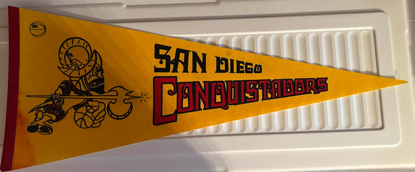 The San Diego Conquistadors Pennant ABA Basketball