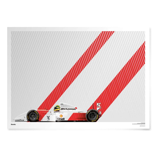 Ayrton Senna, Art Piece Mclaren MP4/8-Ford, European Grand Prix Winner 1993 Signed & Numbered by the Artist