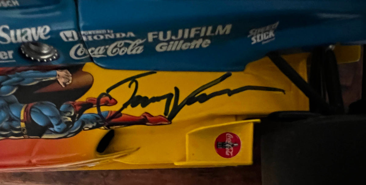 Jimmy Vasser Autographed Superman Livery 1996 Cart Champion with Chip Ganassi Racing