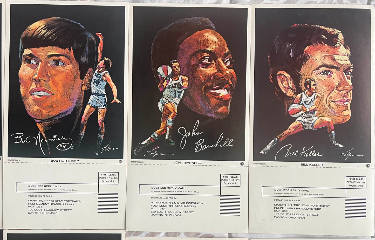 1970-1971 Indiana Pacer ABA Champs Complete 11 Card Volpe Art Print