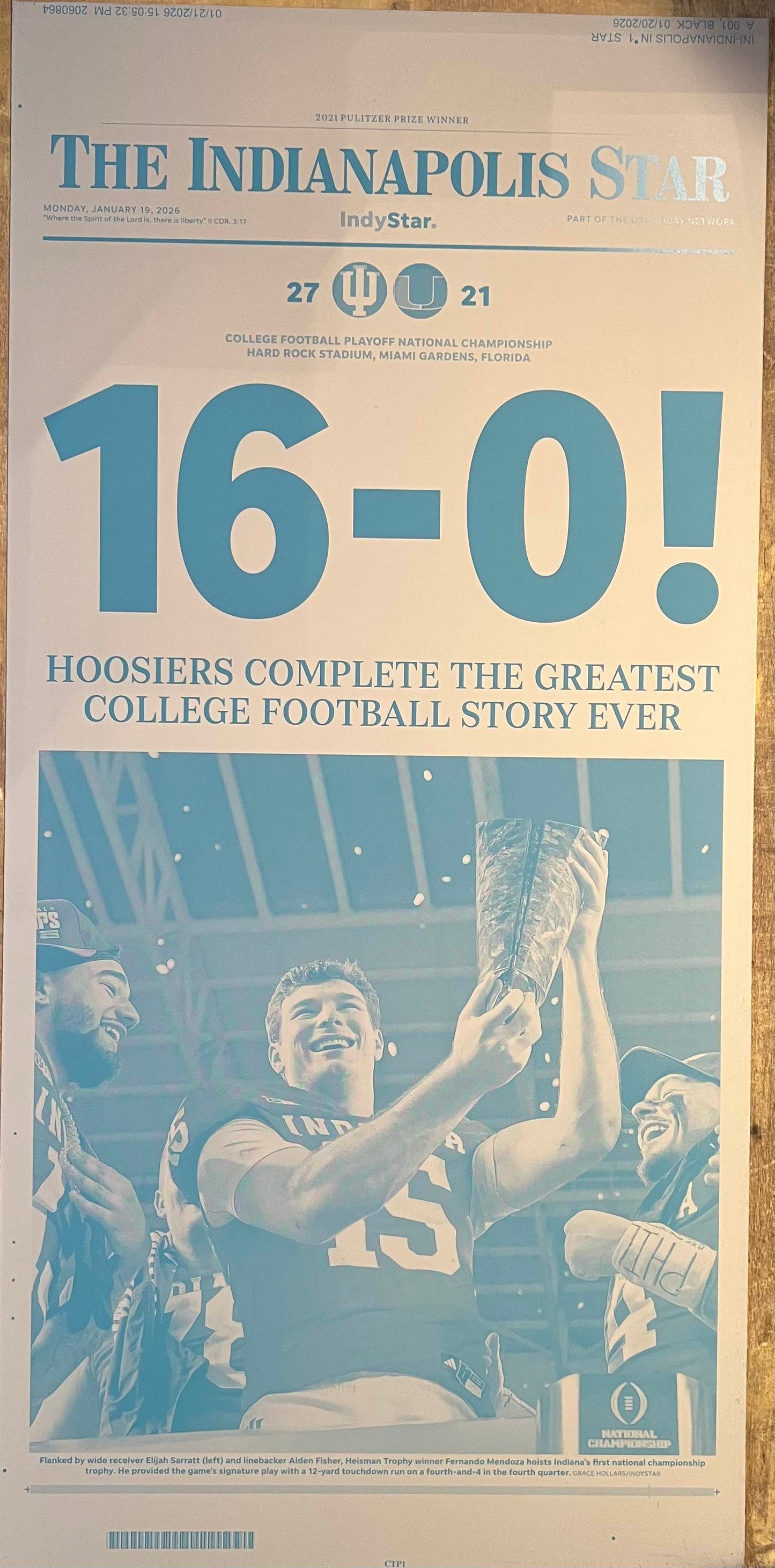Indiana University Football 6 Printing Plates & Newspapers & 59 Card Set