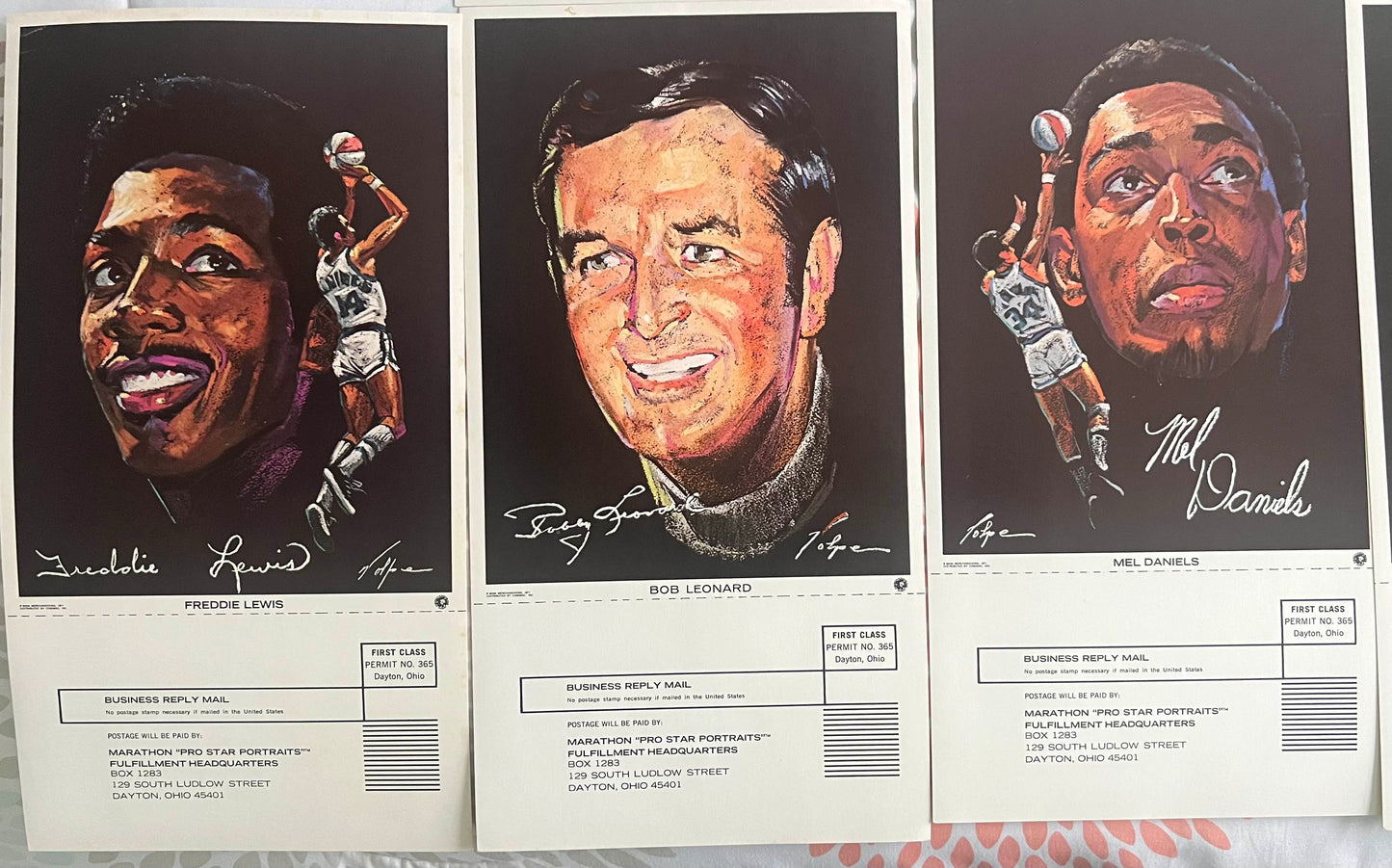 1970-1971 Indiana Pacer ABA Champs Complete 11 Card Volpe Art Print