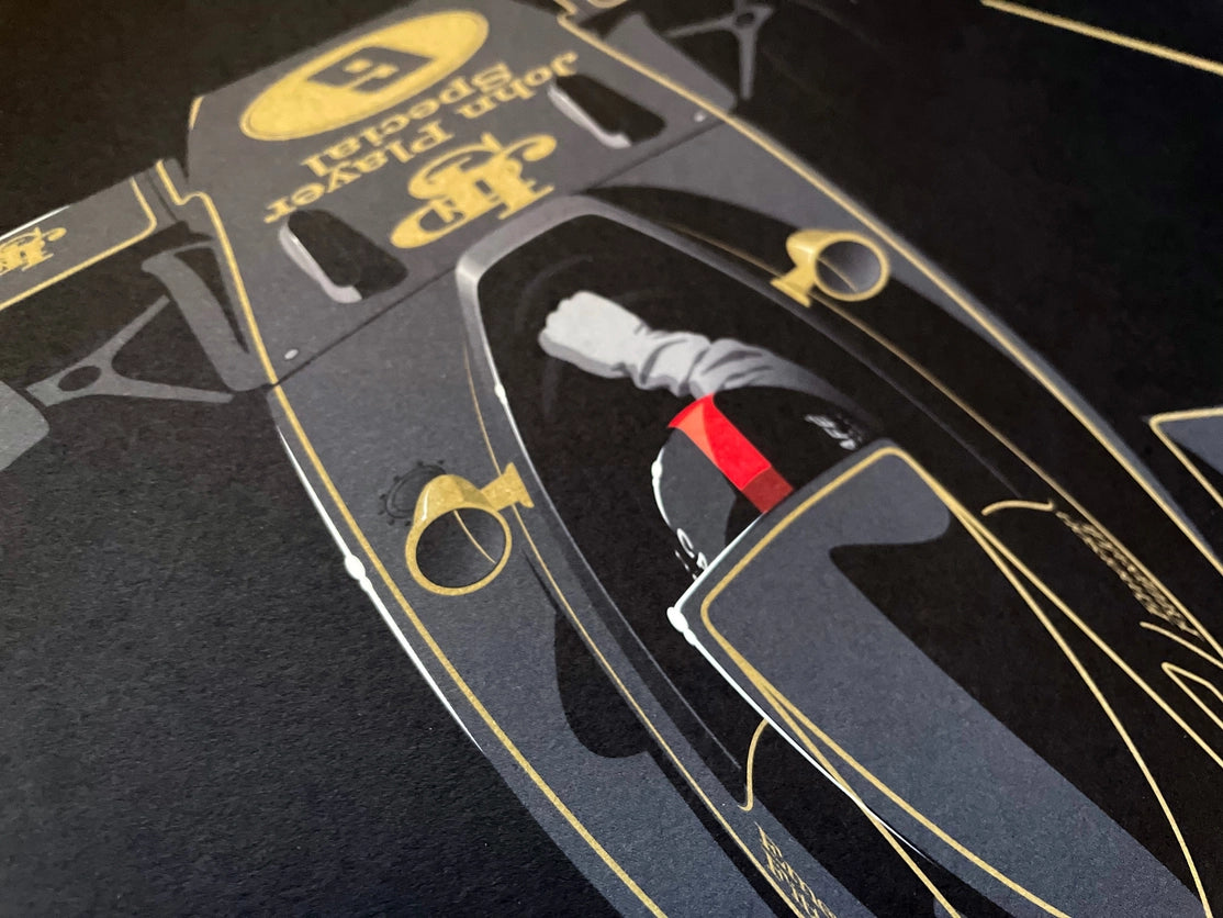 Emerson Fittipaldi Louts 72D-Ford F1 World Champion 1972 IndyCar 500 Winner Signed & Numbered by the Artist