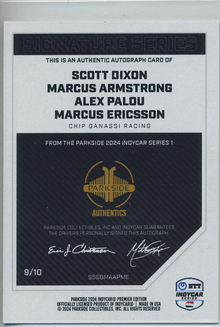 2024 Parkside IndyCar Ganassi Team Quad Surprise Signature /10 version