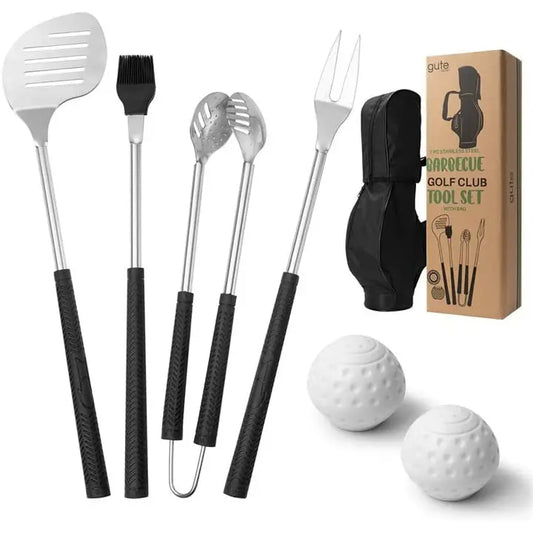 7 Piece Golf Bbq Tools Gift Set with Salt and Pepper Shakers