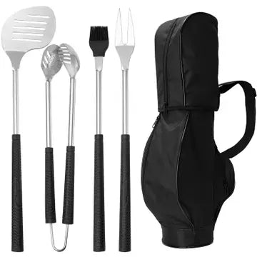 7 Piece Golf Bbq Tools Gift Set with Salt and Pepper Shakers