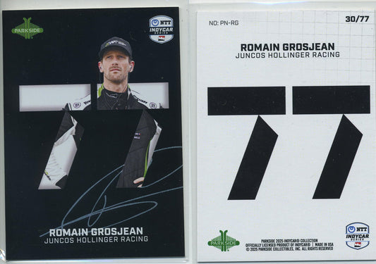 2025 Parkside IndyCar Romain Grosjean Numeric Card 30 of 77