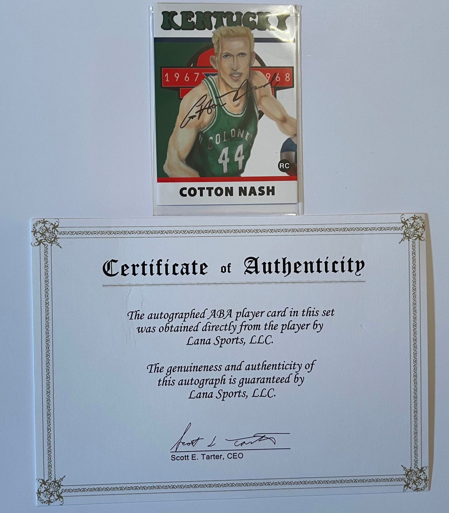 Cotton Nash Autographed ABA Basketball Rookie Card with COA also played in MLB