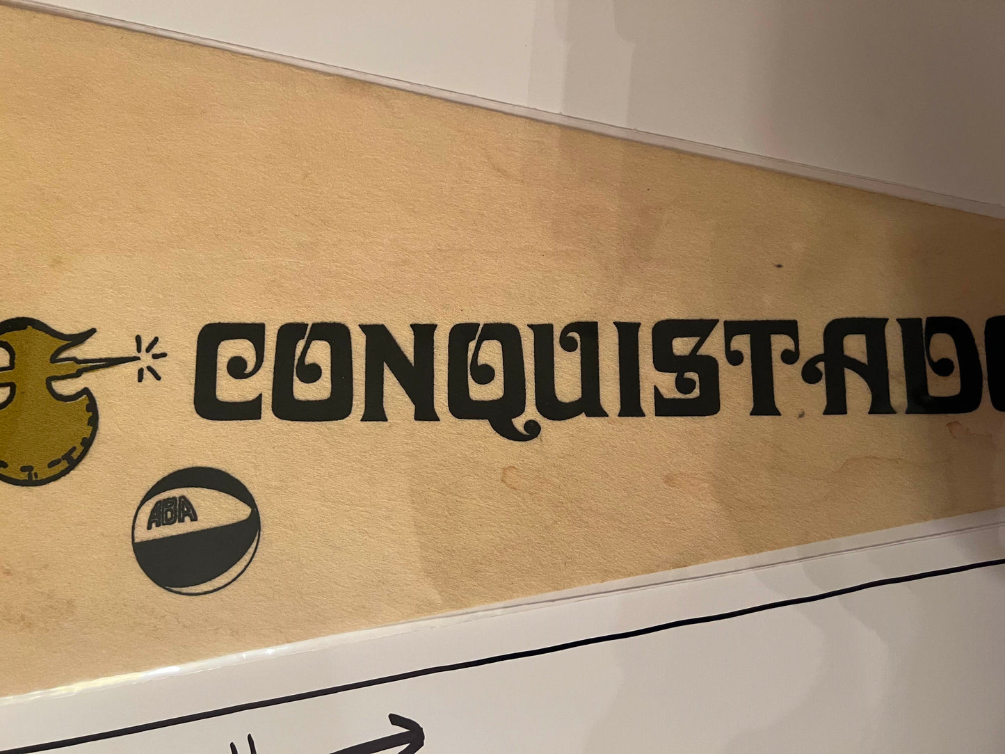 The San Diego Conquistadors White Pennant ABA Basketball